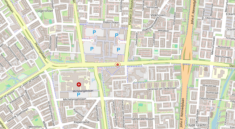 Kaart van de omgeving van de melding