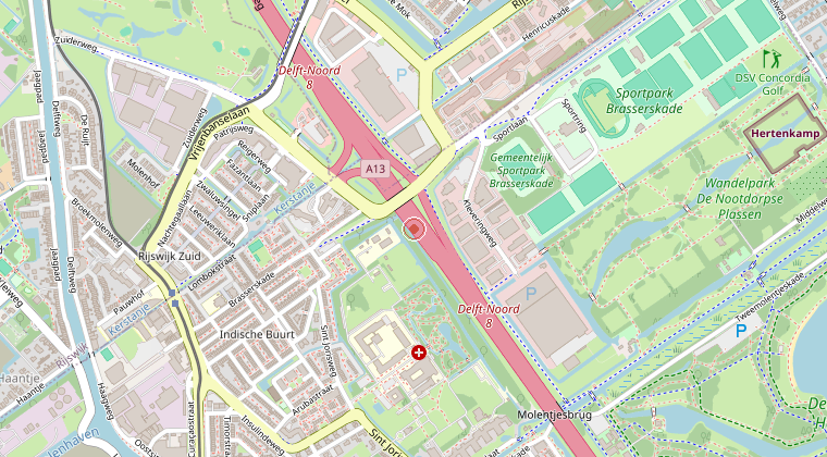 Kaart van de omgeving van de melding