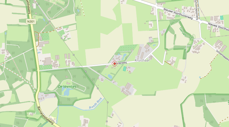 Kaart van de omgeving van de melding