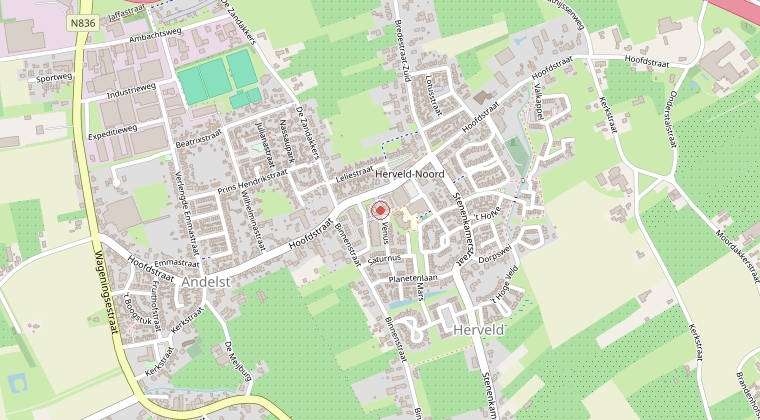 Kaart van de omgeving van de melding