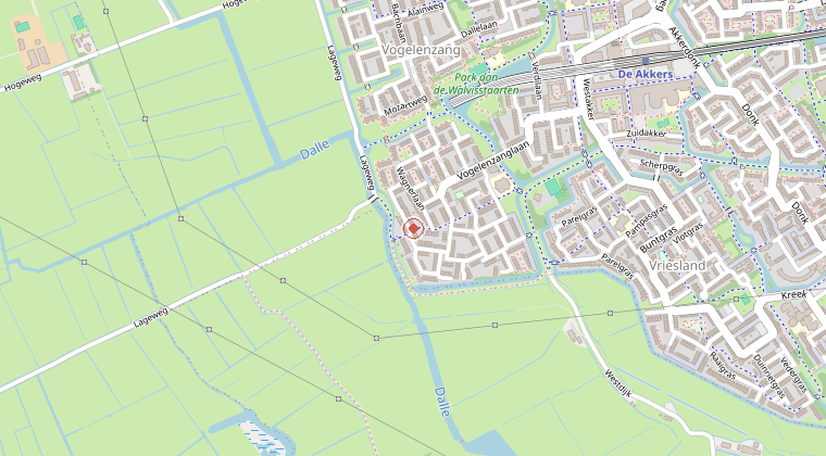 Kaart van de omgeving van de melding