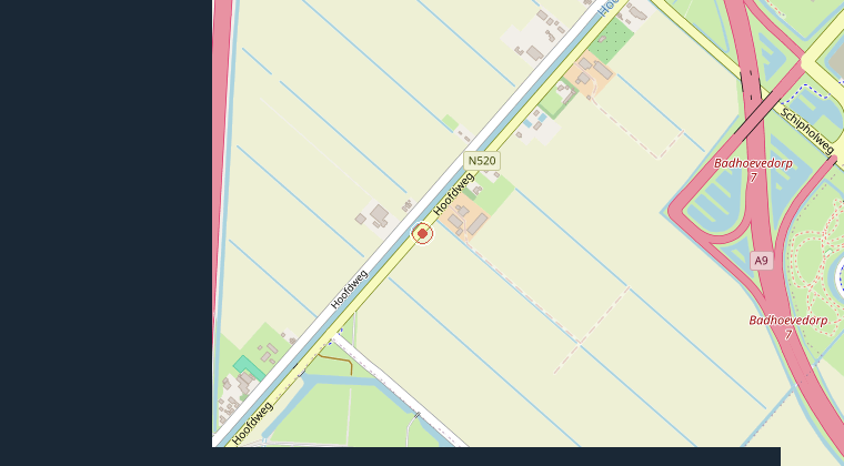 Kaart van de omgeving van de melding