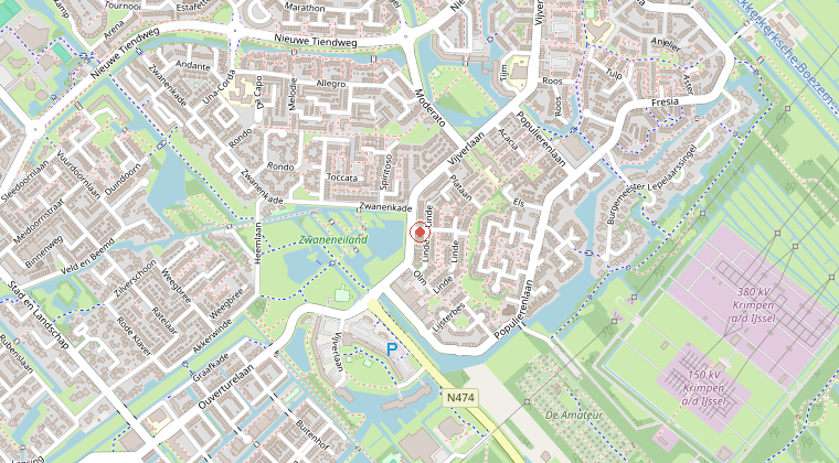 Kaart van de omgeving van de melding