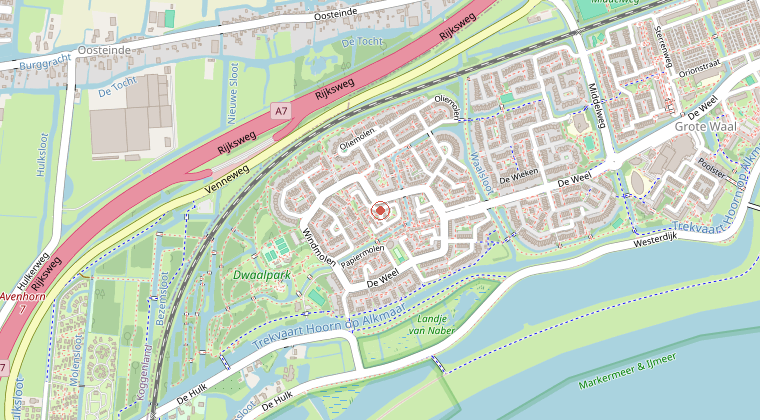 Kaart van de omgeving van de melding