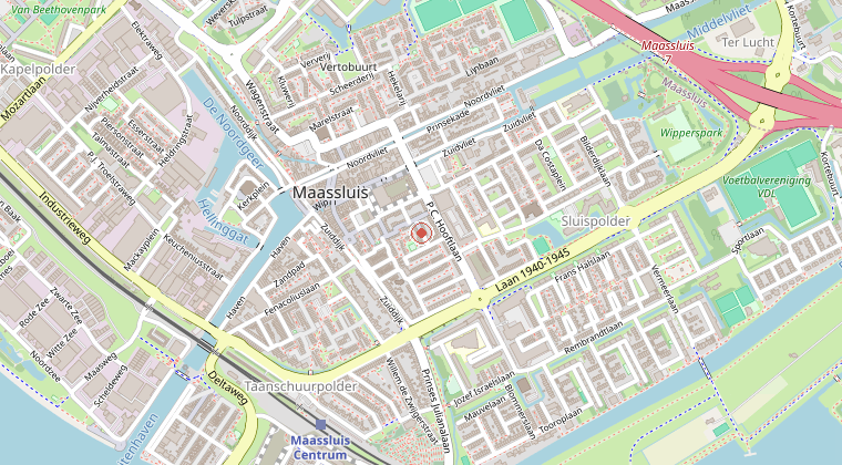 Kaart van de omgeving van de melding