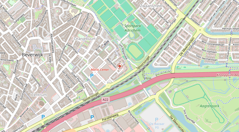Kaart van de omgeving van de melding