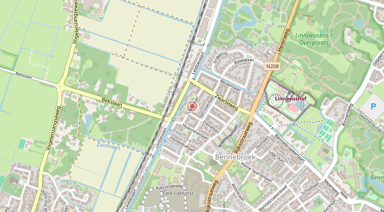Kaart van de omgeving van de melding