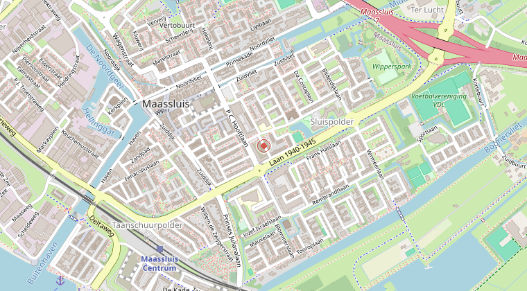 Kaart van de omgeving van de melding