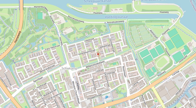 Kaart van de omgeving van de melding