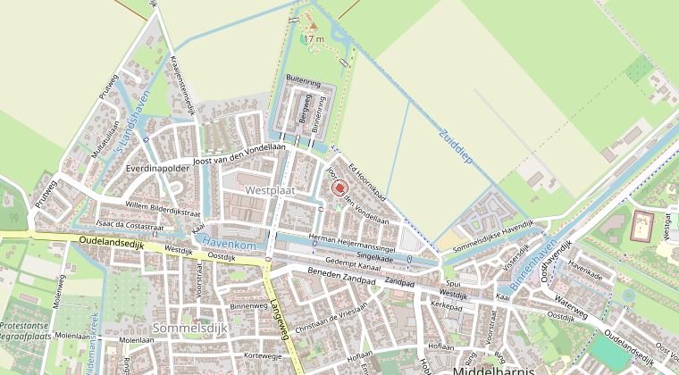 Kaart van de omgeving van de melding