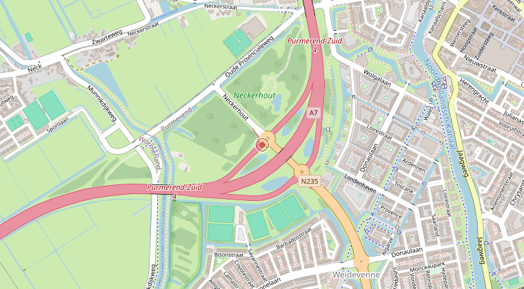 Kaart van de omgeving van de melding