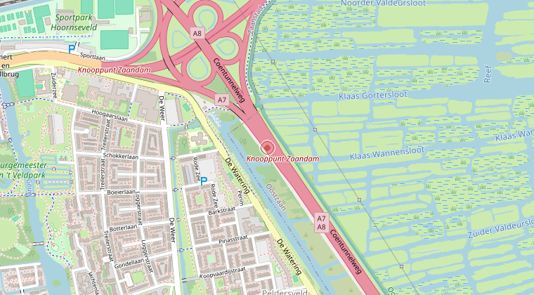 Kaart van de omgeving van de melding