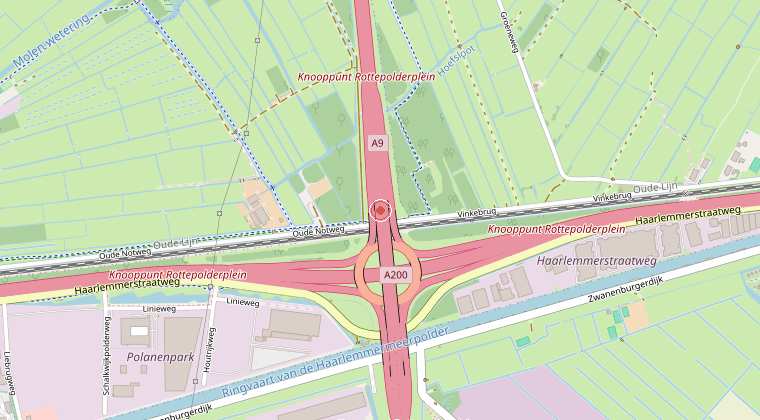 Kaart van de omgeving van de melding