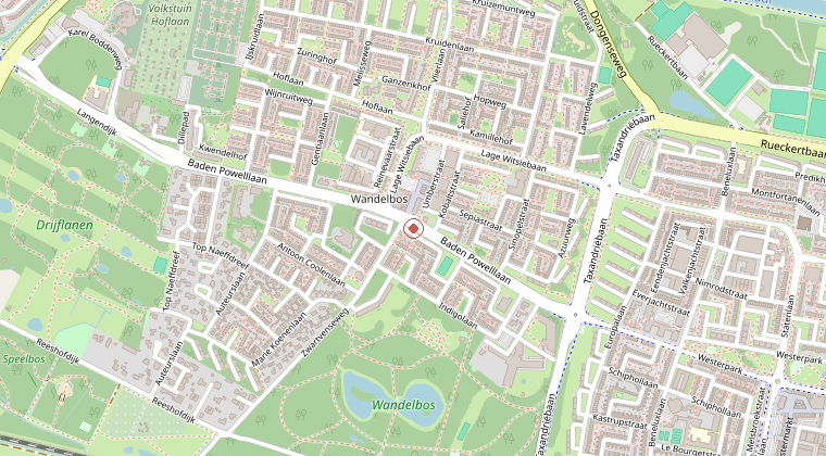 Kaart van de omgeving van de melding