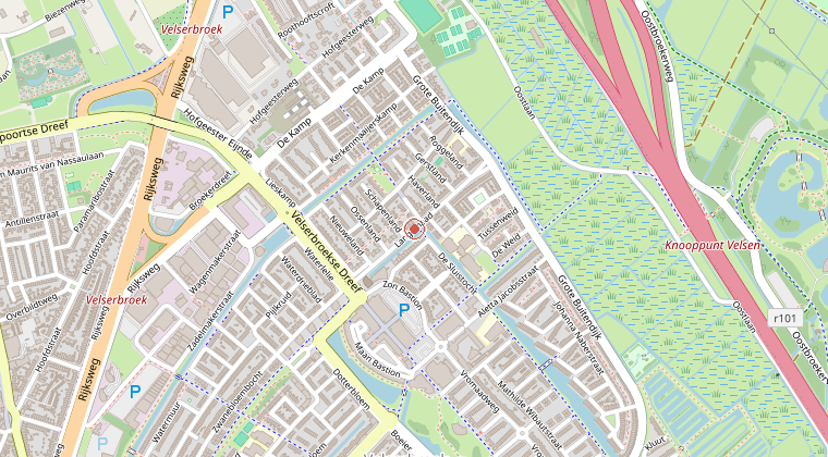 Kaart van de omgeving van de melding