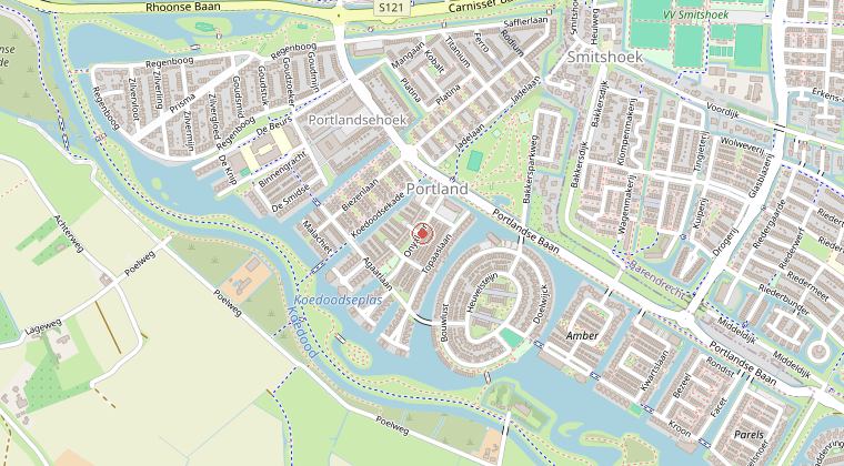 Kaart van de omgeving van de melding