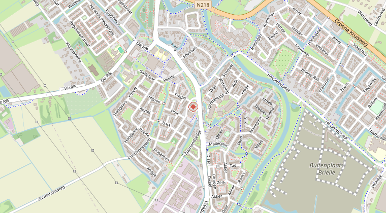 Kaart van de omgeving van de melding