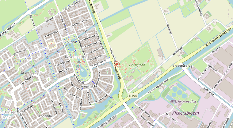 Kaart van de omgeving van de melding