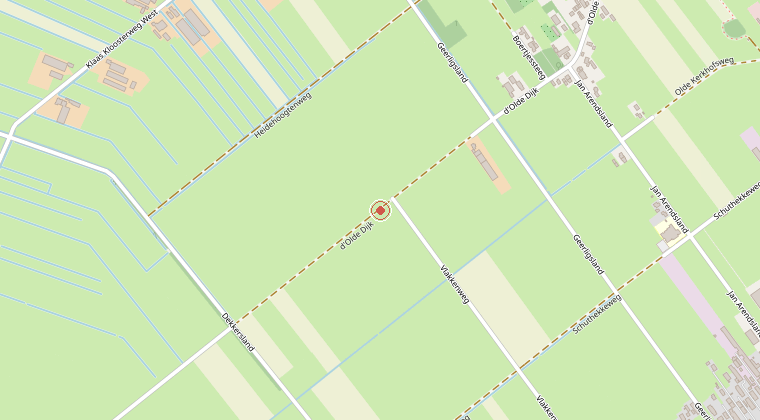 Kaart van de omgeving van de melding