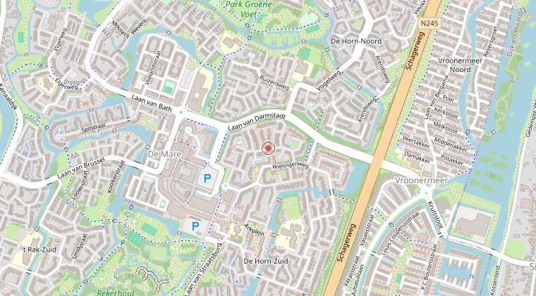 Kaart van de omgeving van de melding