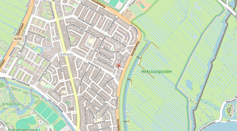 Kaart van de omgeving van de melding