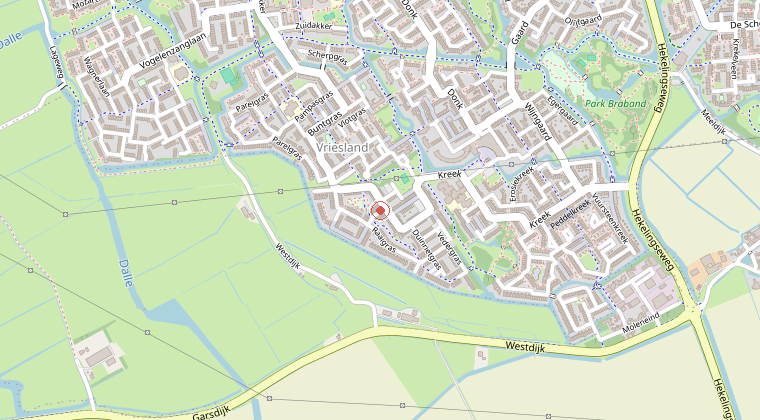 Kaart van de omgeving van de melding