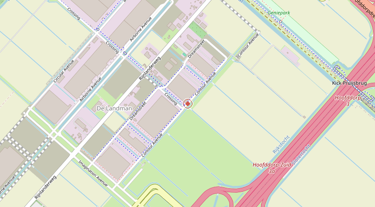 Kaart van de omgeving van de melding