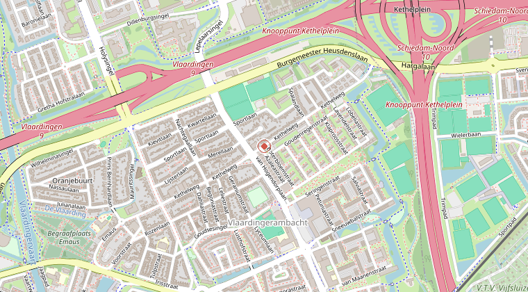 Kaart van de omgeving van de melding