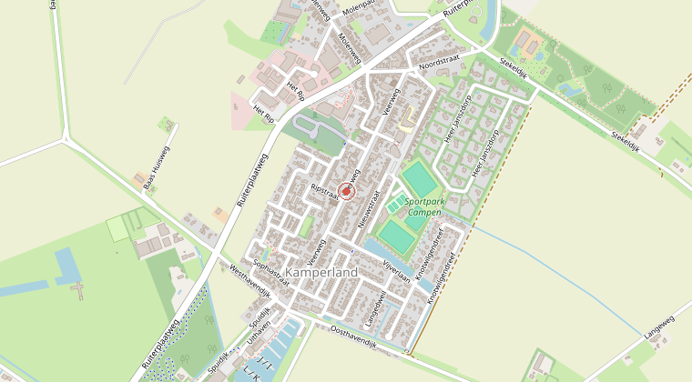 Kaart van de omgeving van de melding