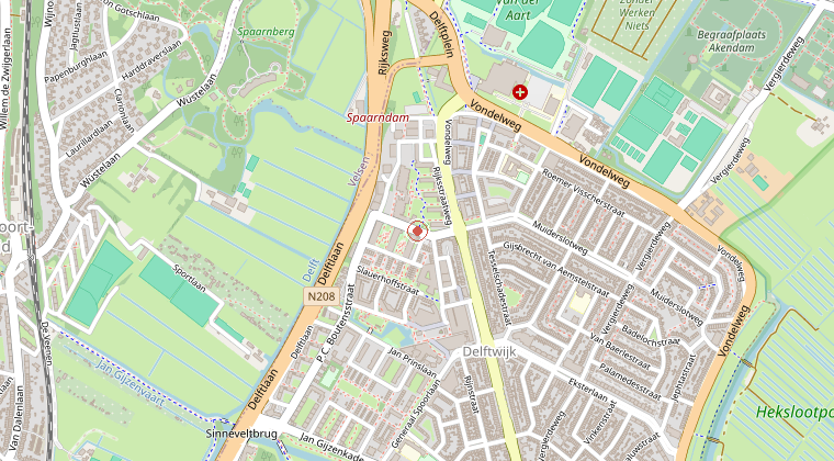Kaart van de omgeving van de melding