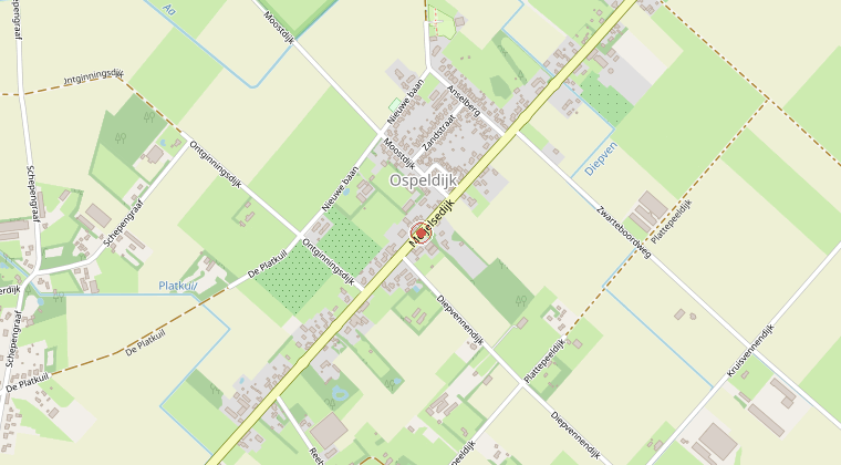 Kaart van de omgeving van de melding