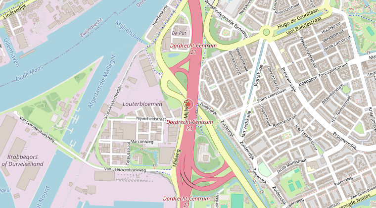 Kaart van de omgeving van de melding