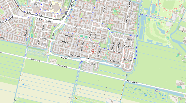 Kaart van de omgeving van de melding