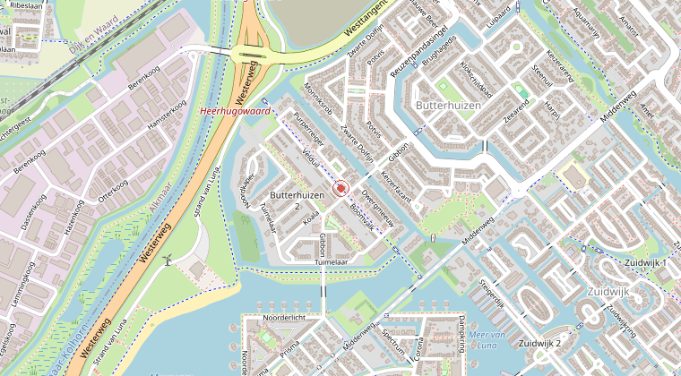 Kaart van de omgeving van de melding
