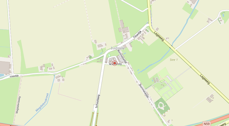 Kaart van de omgeving van de melding