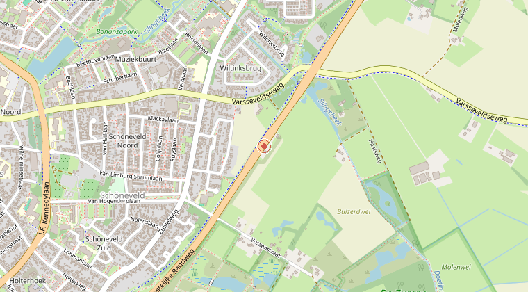 Kaart van de omgeving van de melding