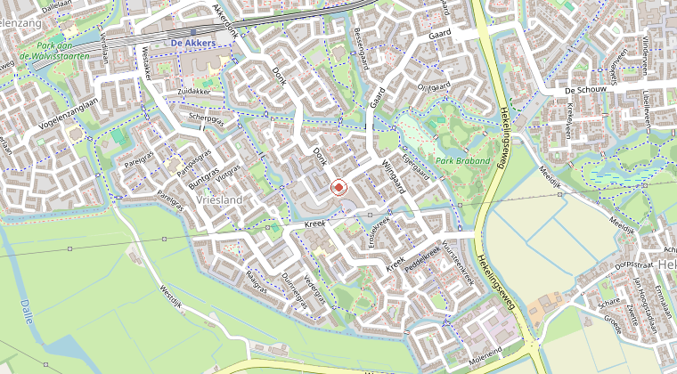 Kaart van de omgeving van de melding