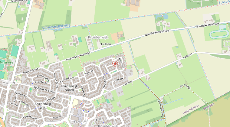 Kaart van de omgeving van de melding