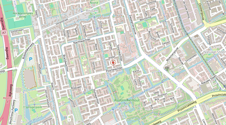 Kaart van de omgeving van de melding