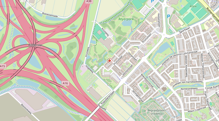 Kaart van de omgeving van de melding
