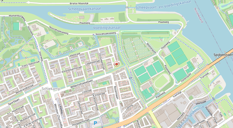 Kaart van de omgeving van de melding