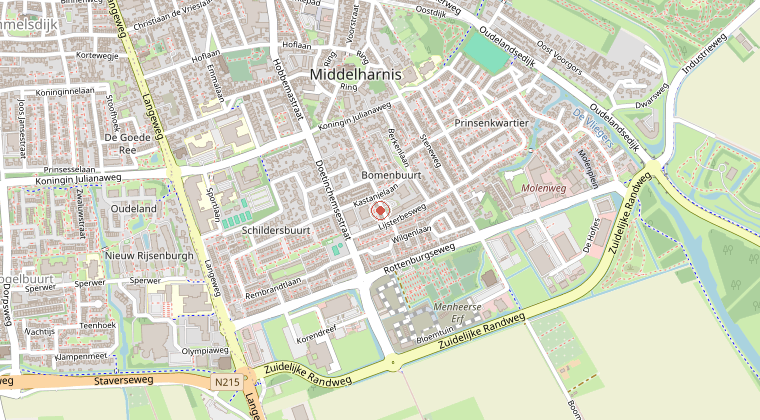 Kaart van de omgeving van de melding
