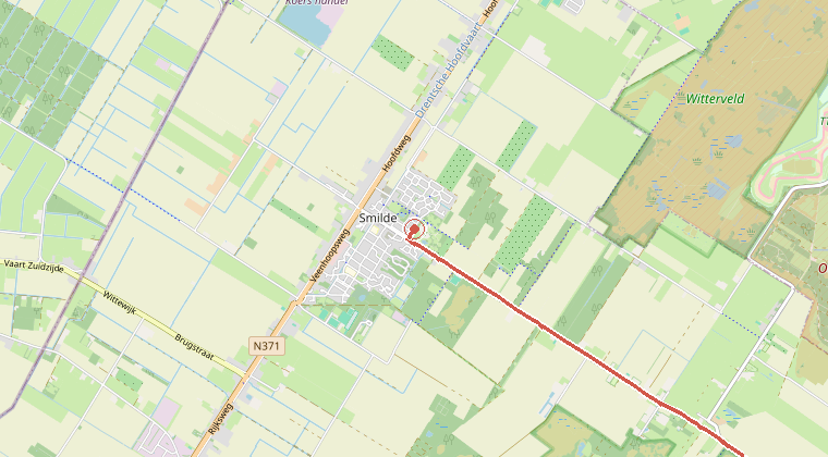Kaart van de omgeving van de melding