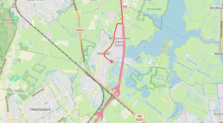 Kaart van de omgeving van de melding