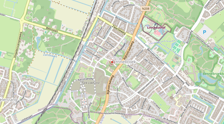 Kaart van de omgeving van de melding