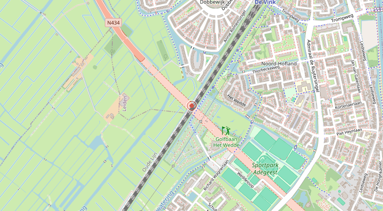 Kaart van de omgeving van de melding
