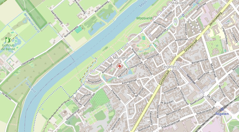 Kaart van de omgeving van de melding