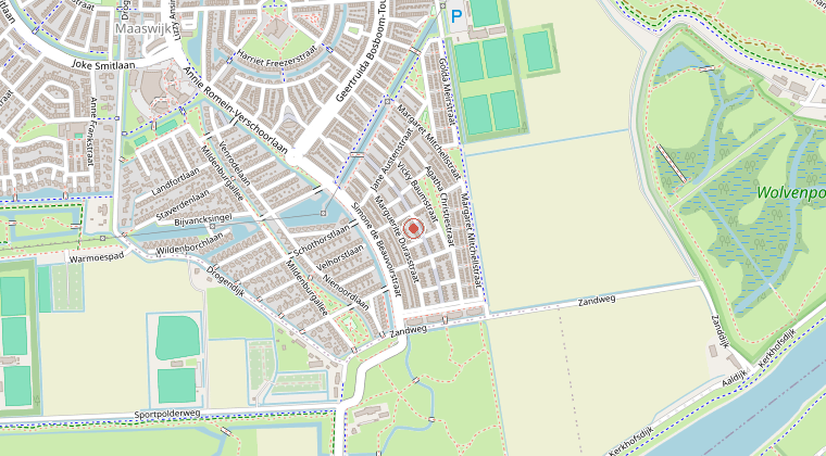 Kaart van de omgeving van de melding