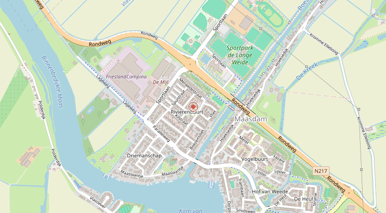 Kaart van de omgeving van de melding