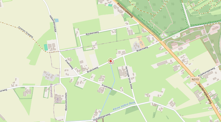 Kaart van de omgeving van de melding